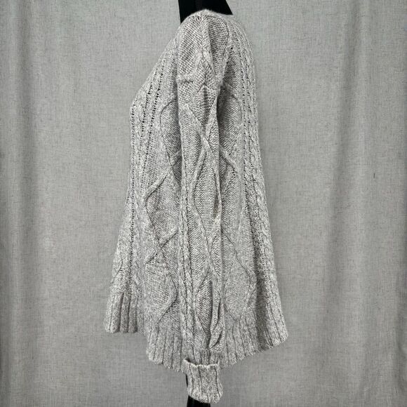 Brown Allan Knit Sweater Grey Wool Cashmere Blend Oversized Cabincore Cozy XS - Picture 2 of 10